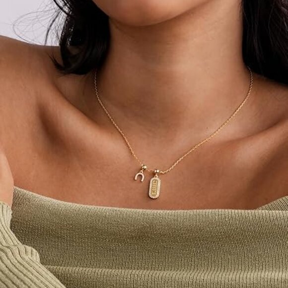 Neiman Marcus 14K Gold Plated Blessed Charm Necklace - Picture 2 of 5